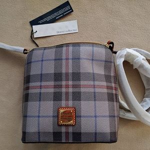 Dooney & Burke Trixie plaid crossbody grey